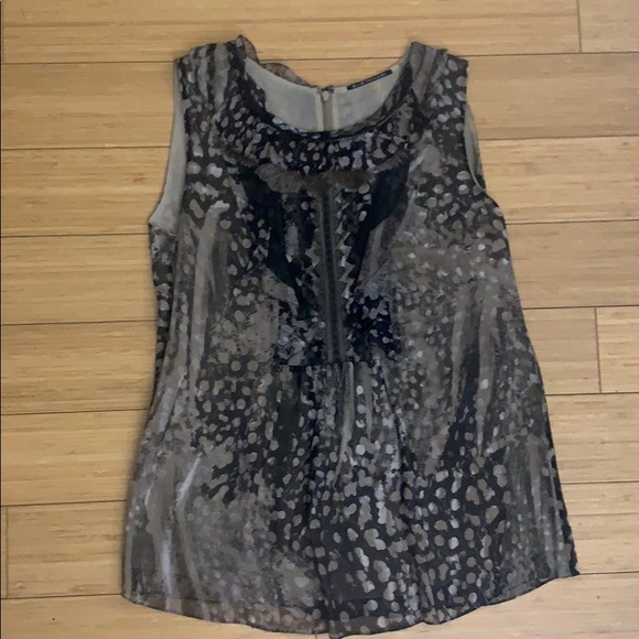 Elie TAhari Silk leopard print sleeveless Top - Picture 8 of 9